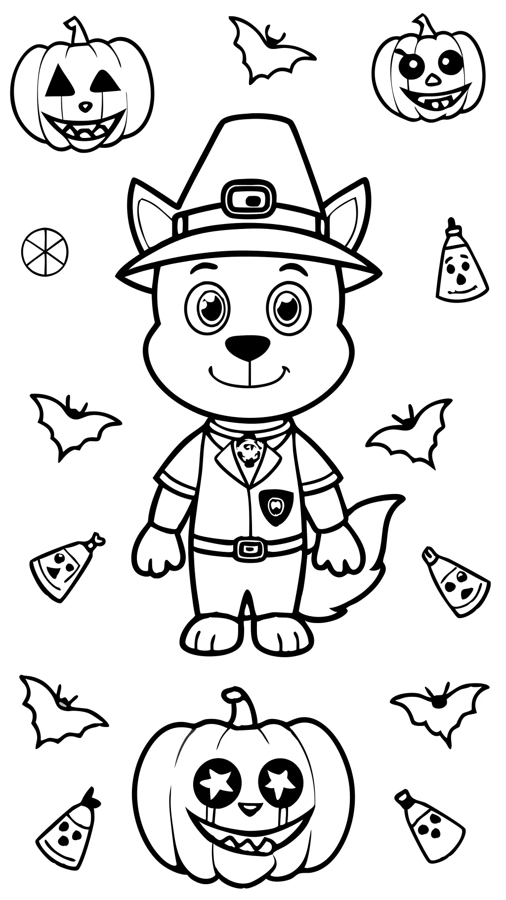 PAW PATROL Páginas para colorear de Halloween